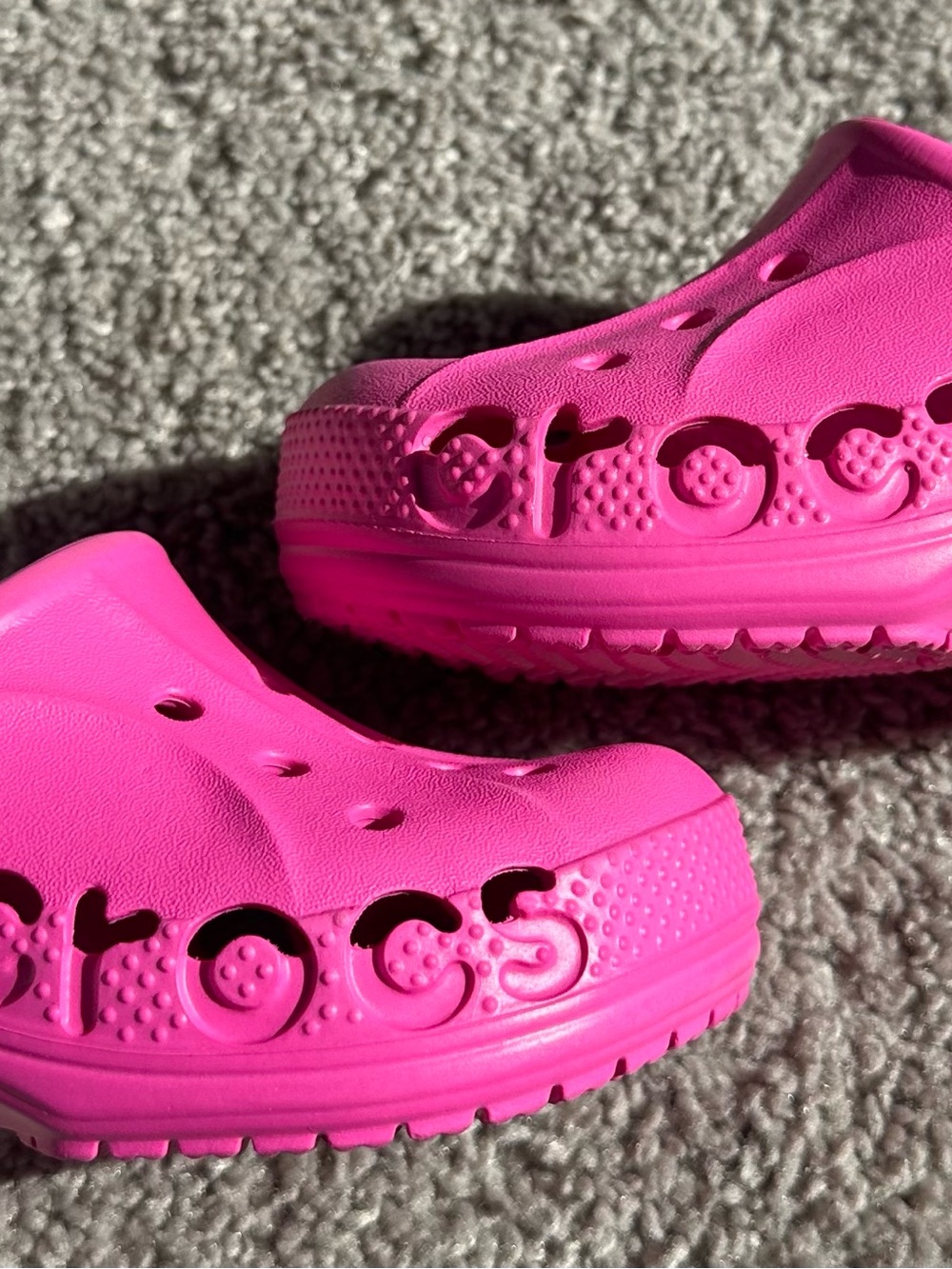 Kids Lightweight Slip-On Crocs in Bright Pink
